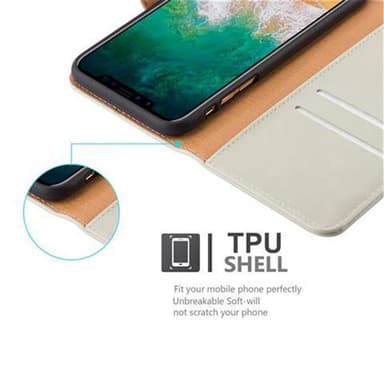 iPhone X / XS lommebokdeksel etui (brun)