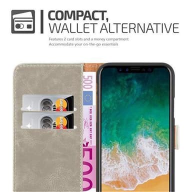 iPhone X / XS lommebokdeksel etui (brun)