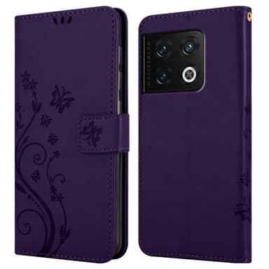 OnePlus 10 PRO 5G lommebokdeksel Blomster (lilla)