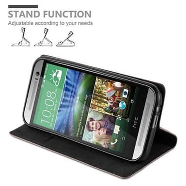 HTC ONE M8 lommebokdeksel case (brun)