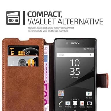 Sony Xperia Z5 lommebokdeksel etui (brun)