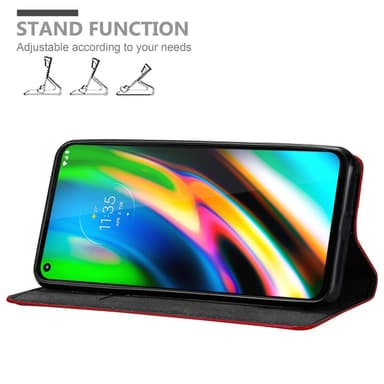 Motorola MOTO G9 PLUS lommebokdeksel case (rød)