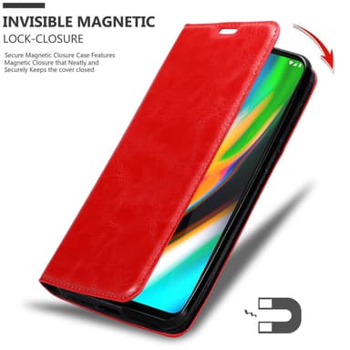 Motorola MOTO G9 PLUS lommebokdeksel case (rød)