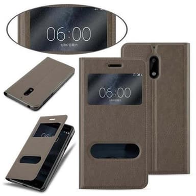 Nokia 6 2017 lommebokdeksel cover (brun)