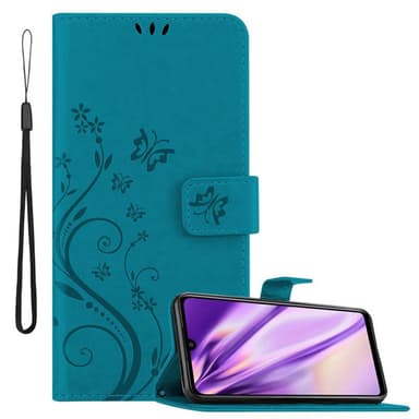 Xiaomi RedMi NOTE 7 lommebokdeksel Blomster (blå)