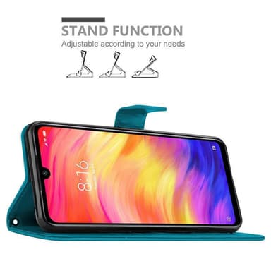 Xiaomi RedMi NOTE 7 lommebokdeksel Blomster (blå)