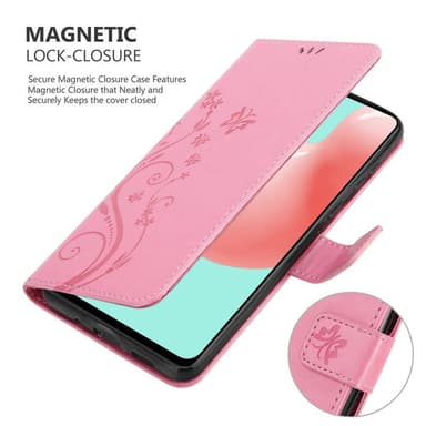 Samsung Galaxy A41 lommebokdeksel Blomster (rosa)