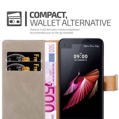 LG X SCREEN lommebokdeksel etui (brun)