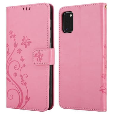 Samsung Galaxy A41 lommebokdeksel Blomster (rosa)