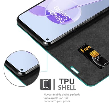 OnePlus 9RT 5G lommebokdeksel case (turkis)