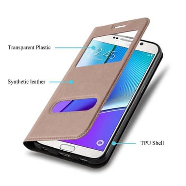 Samsung Galaxy NOTE 5 lommebokdeksel cover (brun)