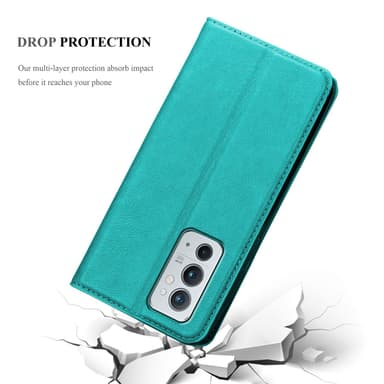 OnePlus 9RT 5G lommebokdeksel case (turkis)