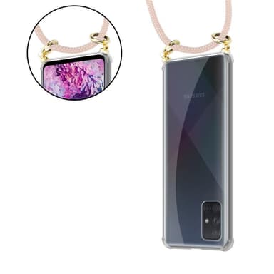 Samsung Galaxy A71 4G Deksel med Halskjede (rosa)