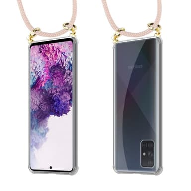 Samsung Galaxy A71 4G Deksel med Halskjede (rosa)