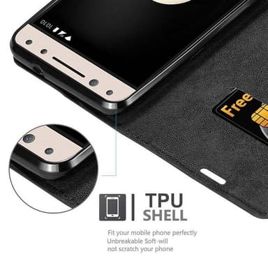 Alcatel 5 lommebokdeksel case (svart)