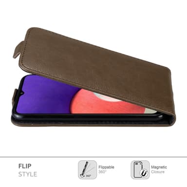 Samsung Galaxy A22 5G deksel flip cover (brun)