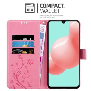 Samsung Galaxy A41 lommebokdeksel Blomster (rosa)