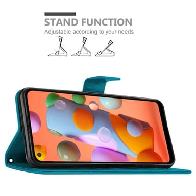 Samsung Galaxy A11 / M11 lommebokdeksel Blomster (blå)