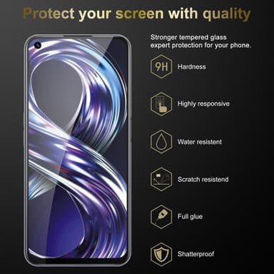 Realme 8i / Narzo 50 4G 3x Skjermbeskytter Skärmskydd