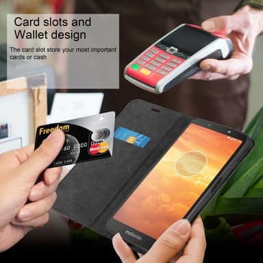 Motorola MOTO E5 / G6 PLAY lommebokdeksel case (svart)