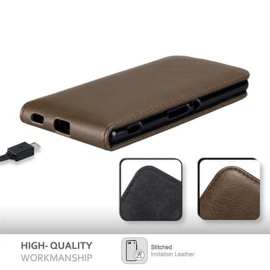Sony Xperia M5 deksel flip cover (brun)