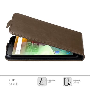 OnePlus 2 deksel flip cover (brun)