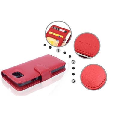 Samsung Galaxy ALPHA lommebokdeksel case (rød)