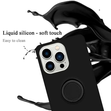 Deksel iPhone 14 PRO MAX Ring Case (svart)