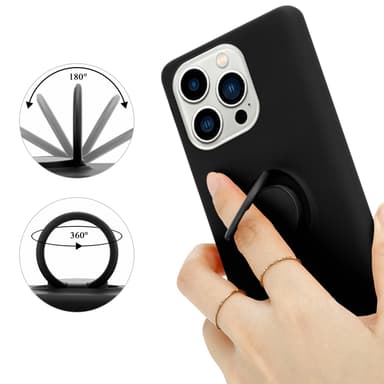 Deksel iPhone 14 PRO MAX Ring Case (svart)