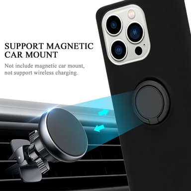Deksel iPhone 14 PRO MAX Ring Case (svart)