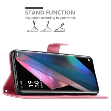 Oppo FIND X3 PRO lommebokdeksel Blomster (rosa)