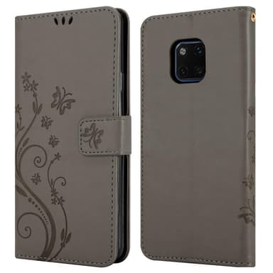 Huawei MATE 20 PRO lommebokdeksel Blomster (grå)