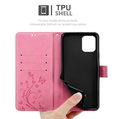 Oppo FIND X3 PRO lommebokdeksel Blomster (rosa)