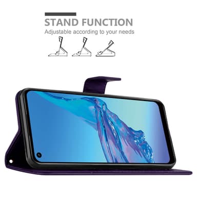 Oppo A53s lommebokdeksel Blomster (lilla)