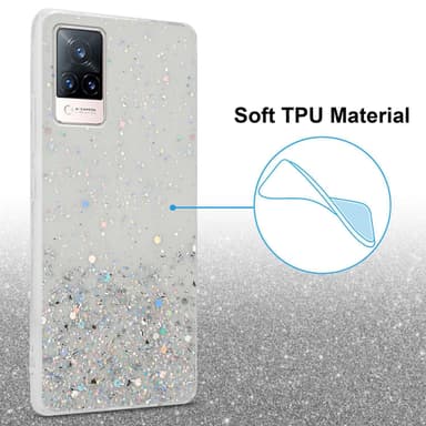 Vivo V21 4G / 5G Silikondeksel Glitter (Gjennomsiktig)
