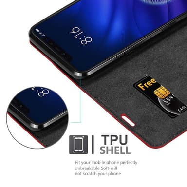 Xiaomi Mi 8 PRO lommebokdeksel case (rød)