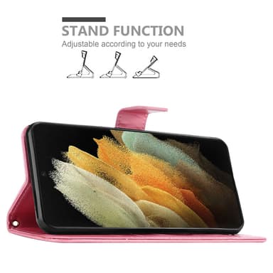 Samsung Galaxy S22 ULTRA lommebokdeksel Blomster (rosa)