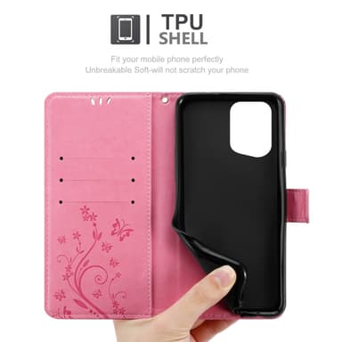 Oppo FIND X5 PRO lommebokdeksel Blomster (rosa)