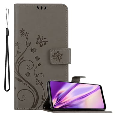 Realme 7 5G lommebokdeksel Blomster (grå)