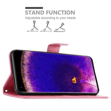 Oppo FIND X5 PRO lommebokdeksel Blomster (rosa)