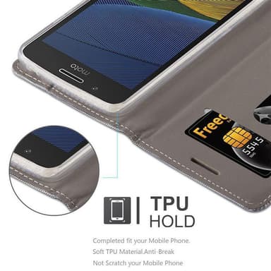 Motorola MOTO G5 PLUS lommebokdeksel etui (grå)