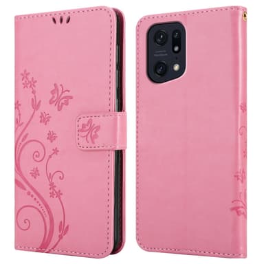 Oppo FIND X5 PRO lommebokdeksel Blomster (rosa)