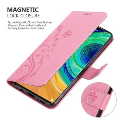 Huawei MATE 30 PRO lommebokdeksel Blomster (rosa)