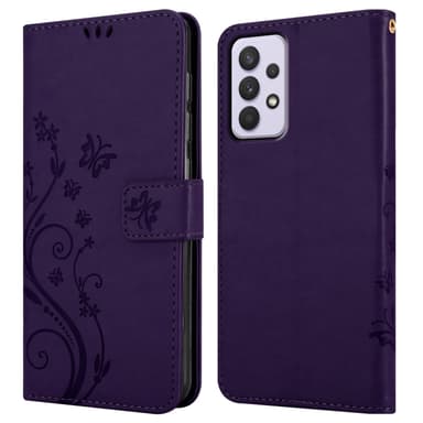Samsung Galaxy A33 5G lommebokdeksel Blomster (lilla)
