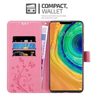 Huawei MATE 30 PRO lommebokdeksel Blomster (rosa)