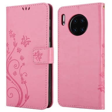 Huawei MATE 30 PRO lommebokdeksel Blomster (rosa)