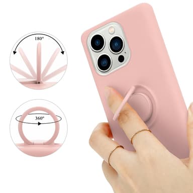 Deksel iPhone 14 PRO Ring Case (rosa)