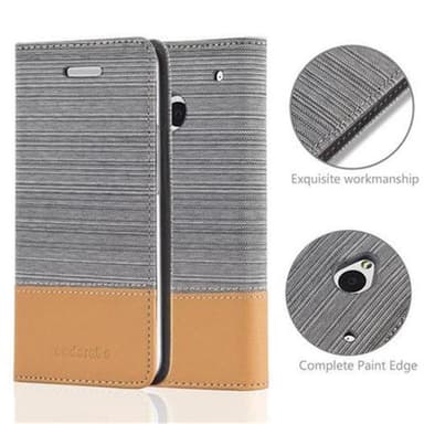 HTC ONE M7 lommebokdeksel etui (grå)