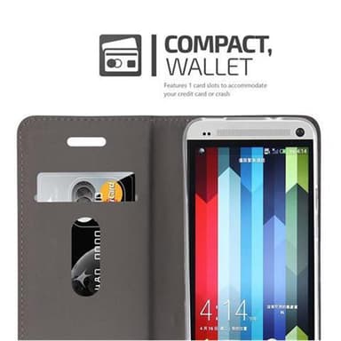 HTC ONE M7 lommebokdeksel etui (grå)