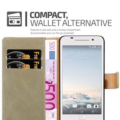 HTC ONE A9 lommebokdeksel etui (brun)